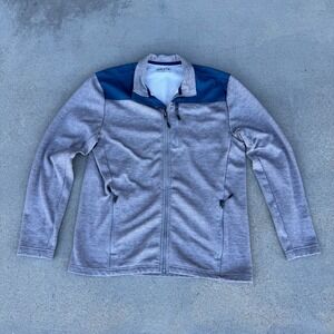 ORVIS Men's Large Bonded Mesh Fleece Full Zip Jacket Gray